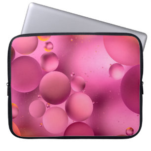 photo, bright oily drops in water with colourful b laptop sleeve