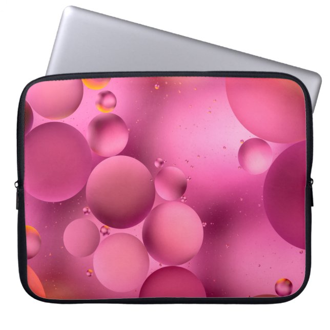 photo, bright oily drops in water with colourful b laptop sleeve (Front)