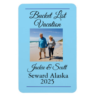 Photo Bucket List Cruise Vacation blue Personalize Magnet