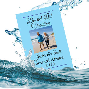 Photo Bucket List Cruise Vacation blue Personalize Magnet