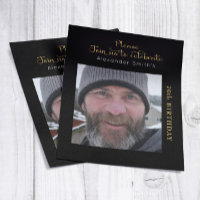 Photo Budget 70th Birthday Invitation Black Gold