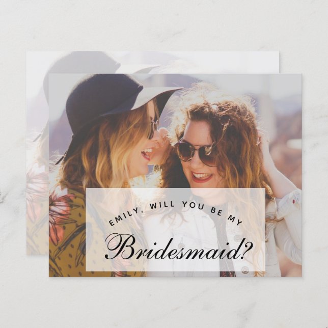 Photo Budget Bridesmaid Proposal  (Front/Back)