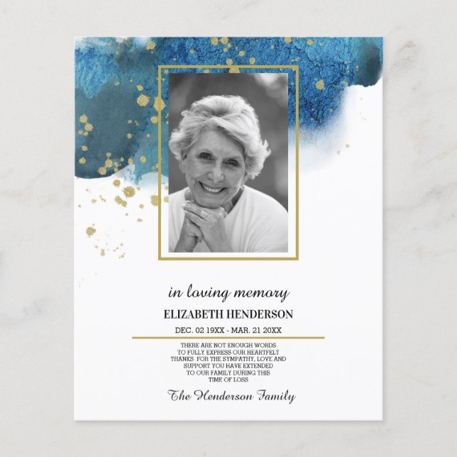 PHOTO Budget Sympathy In Loving Memory. Flyer (Front)