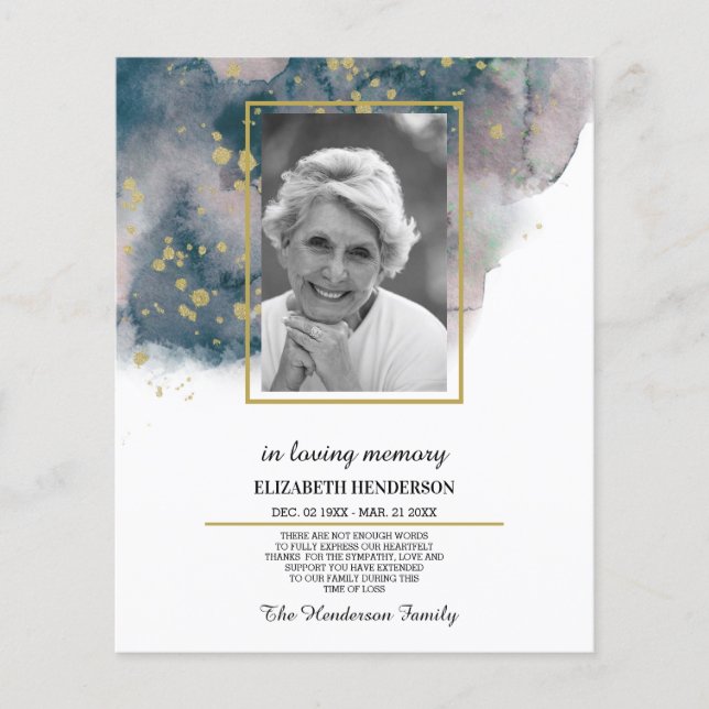 PHOTO Budget Sympathy In Loving Memory. Flyer (Front)