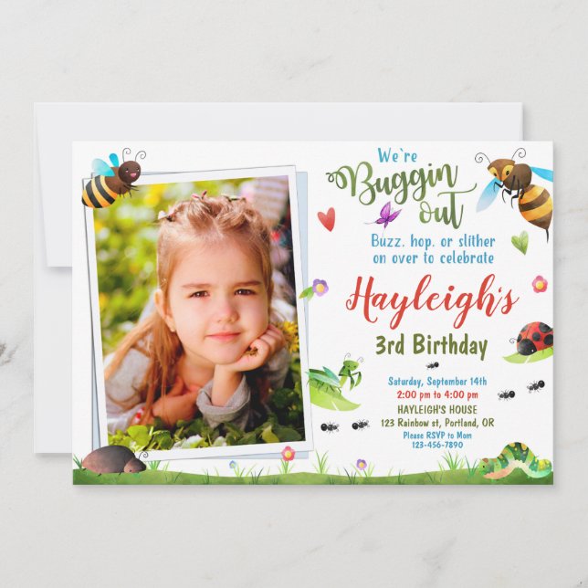 Photo Bugs anniversaire invitation 1er Premier ann (Devant)