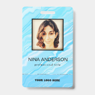 Photo Business Badge Blue Background 