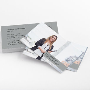 Photo Business Card Easy Custom Branding Grey