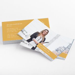 Photo Business Card Easy Custom Branding Yellow