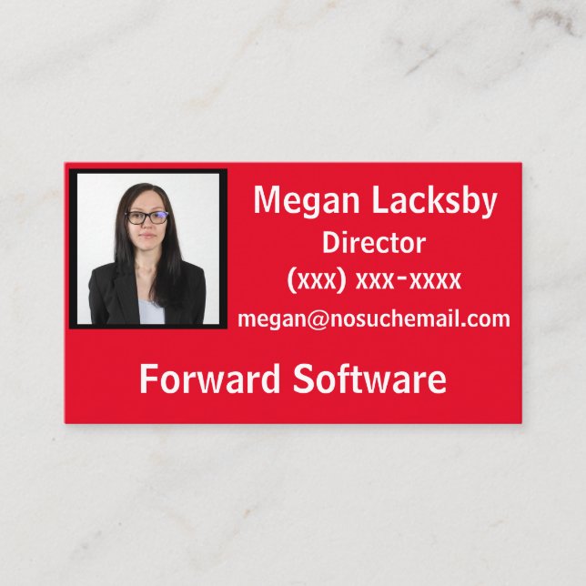 Photo Business Card for Matching Badge (Front)