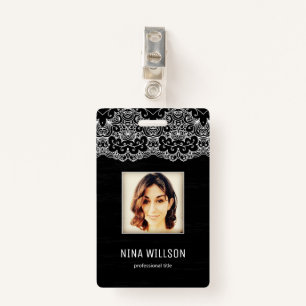 Photo Business ID And White Lace Badge