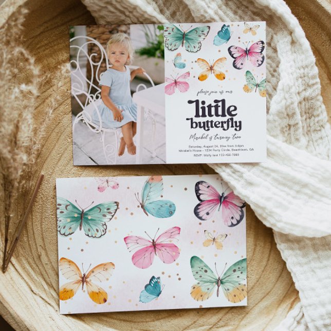 Photo Butterfly Invitation d'anniversaire (Créateur téléchargé)