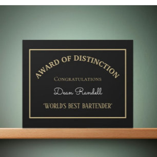 Photo Cadeau ! ! Meilleure plaque du Bartender mondial