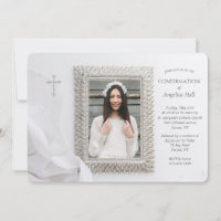 Photo Cadre Argent Invitation religieuse