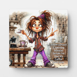 Photo Café Quirky Lady Good Luck Plaque avec Easel