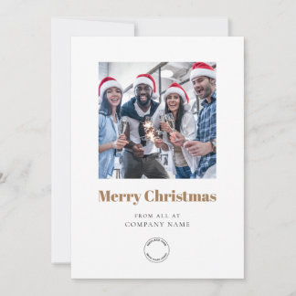 Photo Calendar 2024 Company Logo QR Gold Christmas Holiday Card
