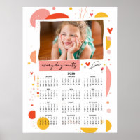 Photo Calendar 2026 Every Day Counts Poster 18x24