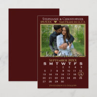 Photo Calendar Auburn & Gold Wedding Save Our Date