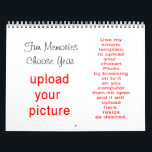 Photo Calendar do-it-yoursef- upload your pictures<br><div class="desc">Personalize this calendar with words and photos on the front and on each month with my easy to use templates.  See other "do it yourself" projects for various items in my DESIGN IT YOURSELF SECTION.</div>
