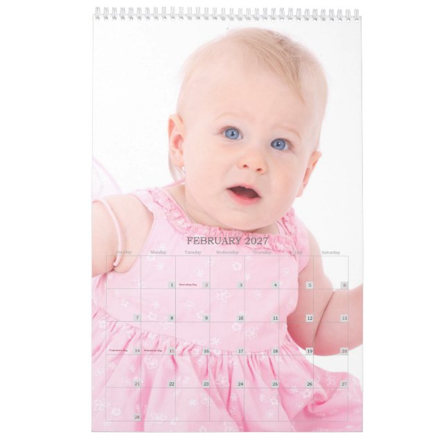 Photo Calendar Single Page (Feb 2027)