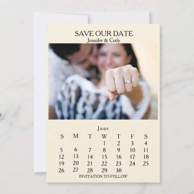 Photo Calendar Wedding Announcement (Front)