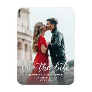 Photo & Calligraphy 1- Lighter Save the Date Magnet