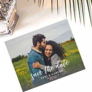 Photo & Calligraphy 2A Lighter Horiz Save the Date Flyer