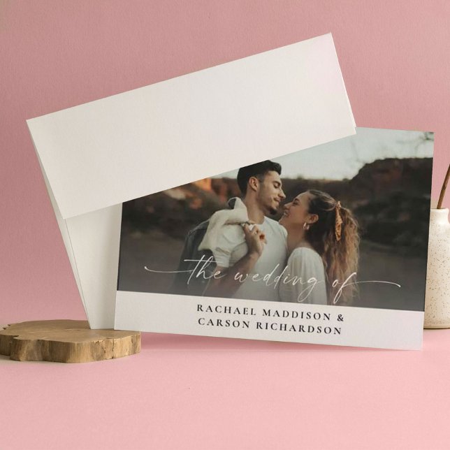 Photo & Calligraphy 3BF Mod Horizontal Wedding Inv Invitation (Creator Uploaded)