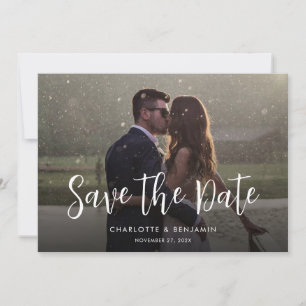Photo Calligraphy Modern Wedding Save The Date