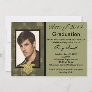 Photo Camouflage Graduation Invitation