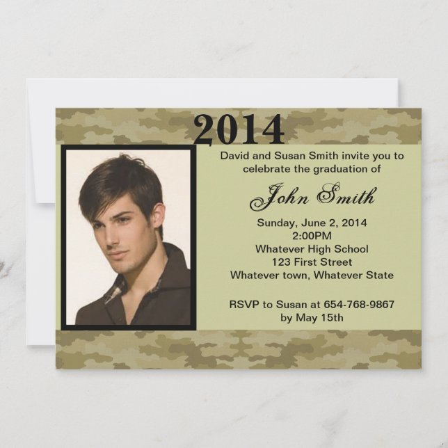 Photo Camouflage Graduation Invitation (Devant)