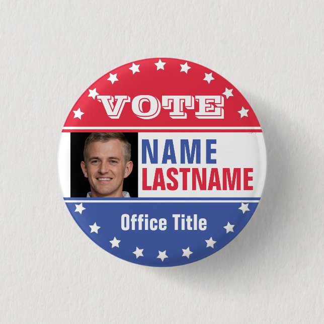 Photo Campaign Template for Elections Button (Front)