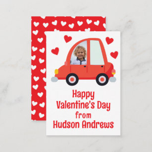 Photo Car Classroom Valentine's Day Cards