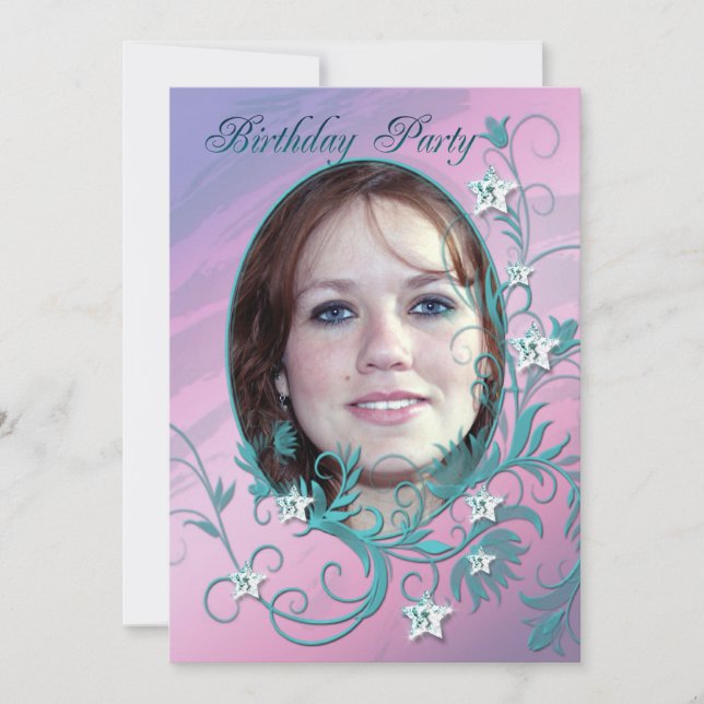 Photo card Birthday party invitation (Front)