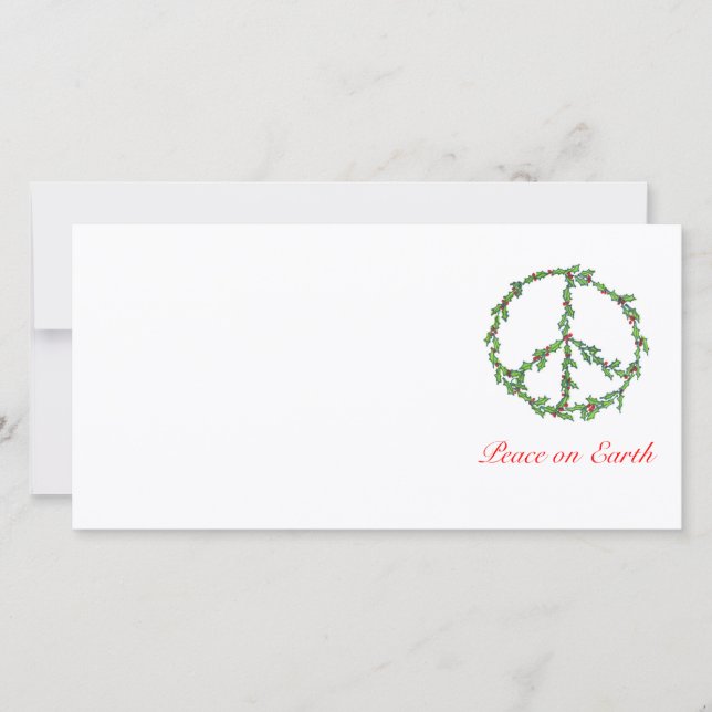 Photo Card Christmas Peace Wreath, Peace on Earth (Front)