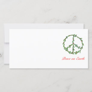 Photo Card Christmas Peace Wreath, Peace on Earth