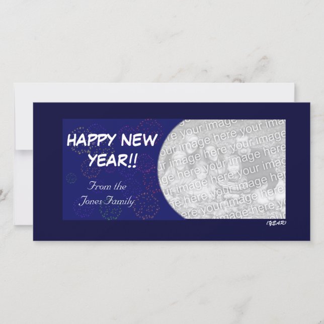 Photo Card - Fireworks Design (Front)