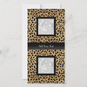 Photo Card Leopard Animal Look Elegant Black