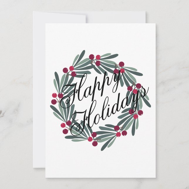 Photo Card Personalize Happy Holidays Script (Front)