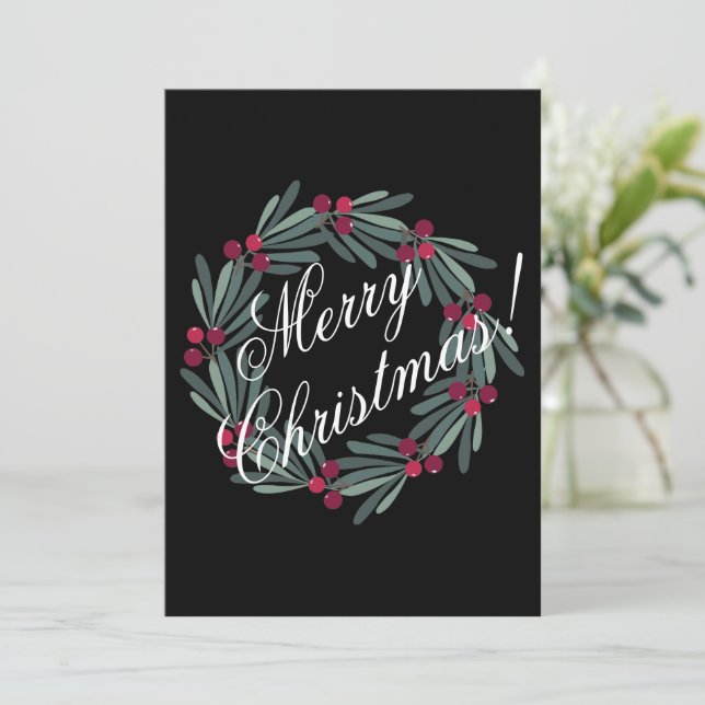 Photo Card Personalize Merry Christmas Script (Standing Front)