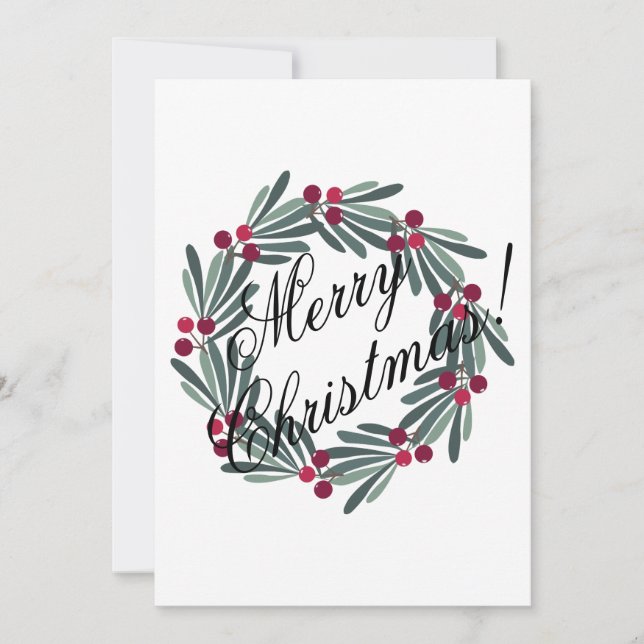 Photo Card Personalize Merry Christmas Script (Front)