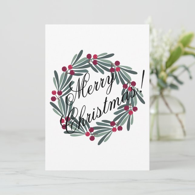 Photo Card Personalize Merry Christmas Script (Standing Front)
