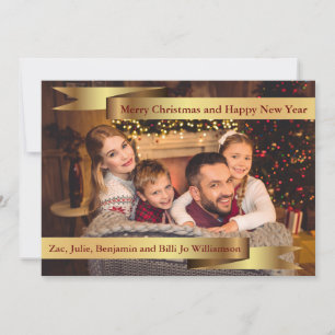 Photo Carte Complète Avec Bannières Double Or Phot