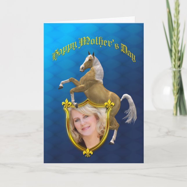 Photo Carte de la fête des mères avec un cheval d' (Devant)