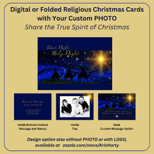 PHOTO Carte de Noël religieuse Bénédiction Élégant