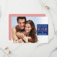 PHOTO CARTE DE SAUVEGARDE DE DATE ombré à rayures 