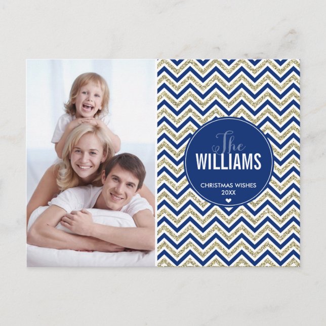 PHOTO CARTE VACANCES chevron parties scintillant m (Devant)