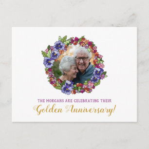 Photo Carte Wreath Douche Anniversaire d'or