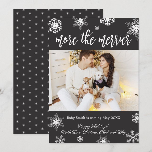 Photo Cartes de Faire-part de grossesse de Noël (Devant / Derrière)