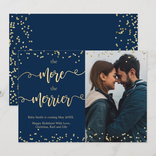 Photo Cartes de Faire-part de grossesse de Noël (Devant / Derrière)