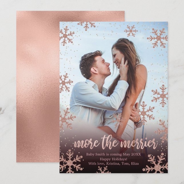 Photo Cartes de Faire-part de grossesse de Noël (Devant / Derrière)